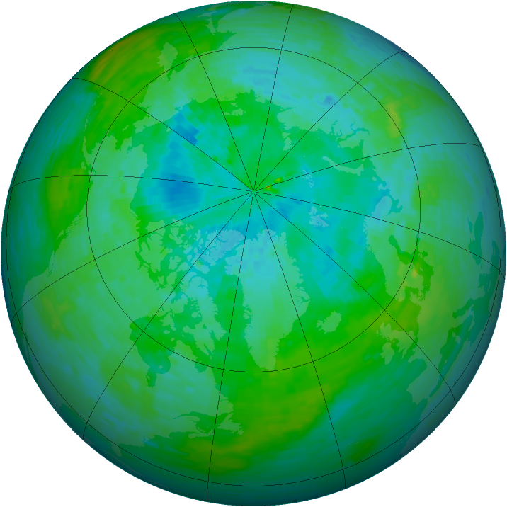 Arctic ozone map for 26 July 1993